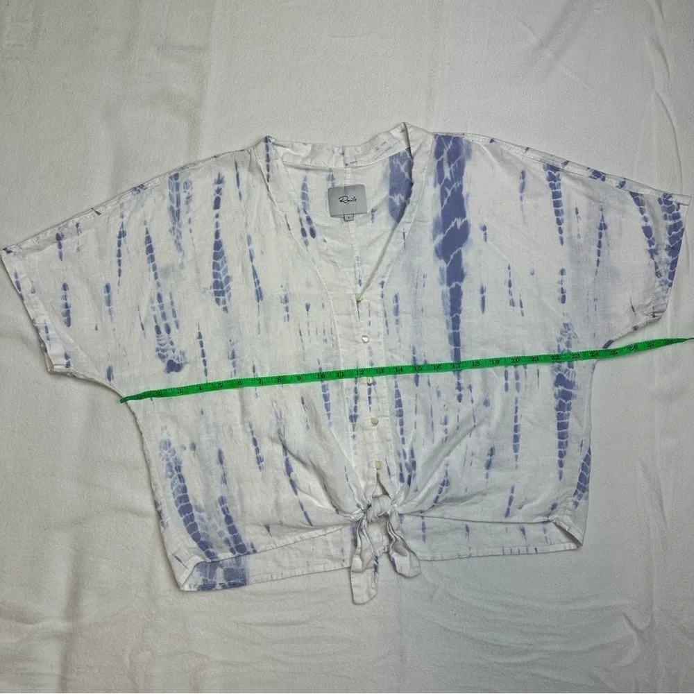 Rails Thea Tie-Hem Linen Blouse Linen Blend Size Large - Picture 8 of 11